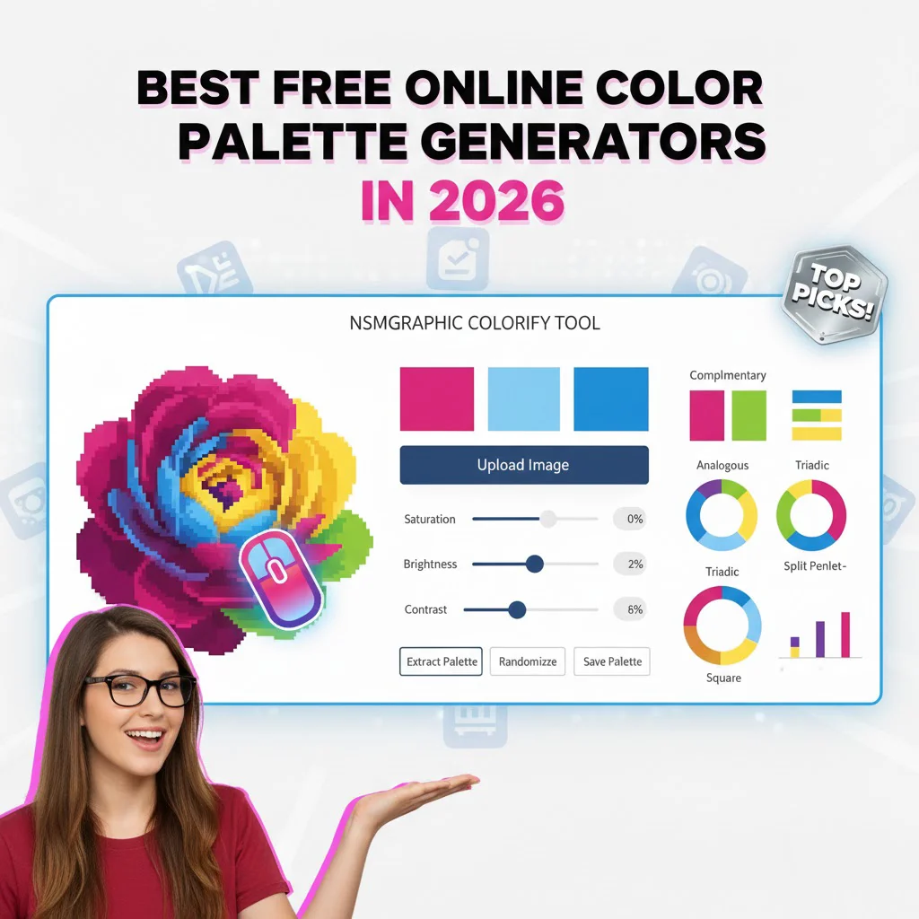 Before and after comparison of image color correction using NSMGraphic Colorify Tool online color palette generator.
