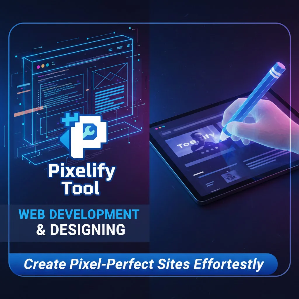 Pixelify tool workflow diagram for web development from image upload to final deployment