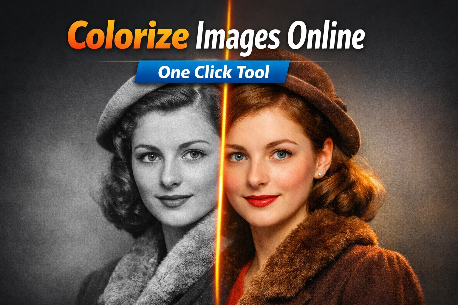 Image Colorify Tool adding color to a black and white image online